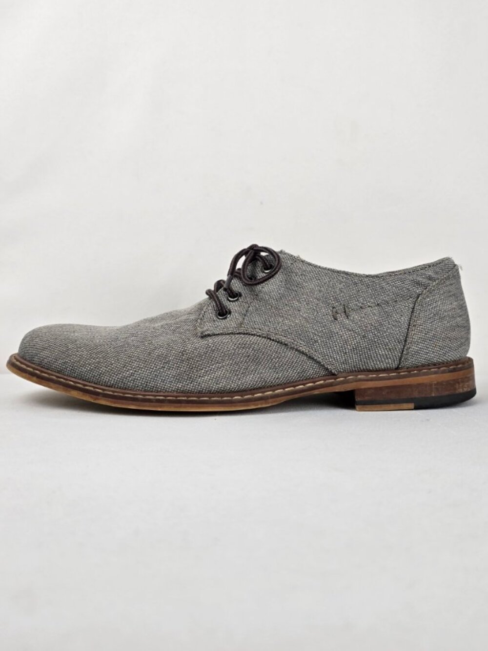 Dockers Braxton Men's Canvas Oxford Shoes | Gray Tweed Lace-Up, Size 10